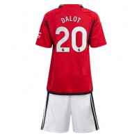 Dres Manchester United Diogo Dalot #20 Domáci pre deti 2023-24 Krátky Rukáv (+ trenírky)